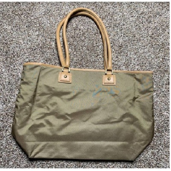 Hartmann Womens Cream Brown Tote Bag Shopper Handbag Canvas Zip Top VERY CLEAN - Picture 2 of 9